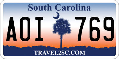 SC license plate AOI769