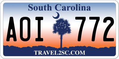 SC license plate AOI772