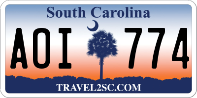 SC license plate AOI774