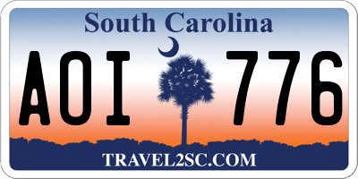 SC license plate AOI776