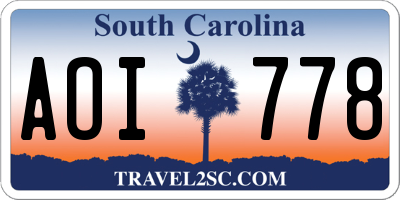 SC license plate AOI778