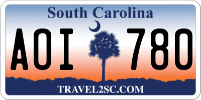 SC license plate AOI780