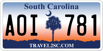 SC license plate AOI781