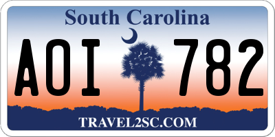 SC license plate AOI782