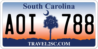 SC license plate AOI788