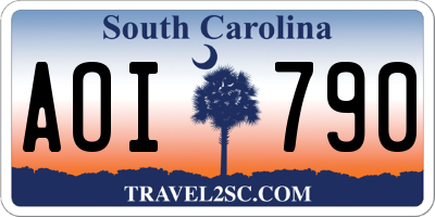SC license plate AOI790