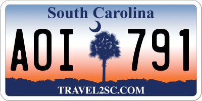 SC license plate AOI791
