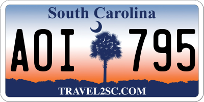 SC license plate AOI795