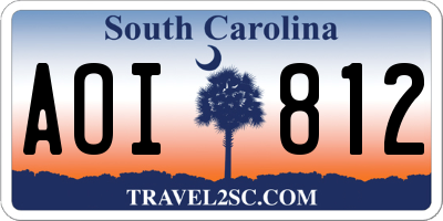 SC license plate AOI812