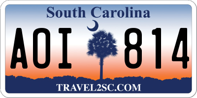 SC license plate AOI814