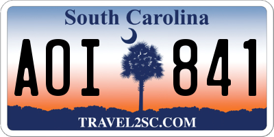 SC license plate AOI841
