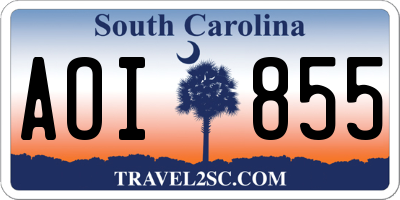 SC license plate AOI855