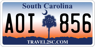 SC license plate AOI856