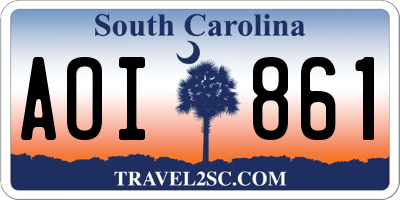 SC license plate AOI861