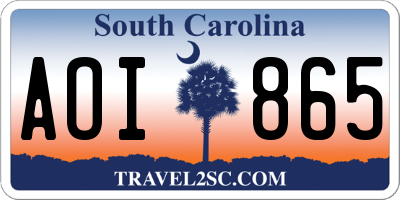SC license plate AOI865