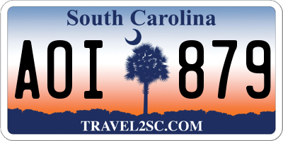 SC license plate AOI879