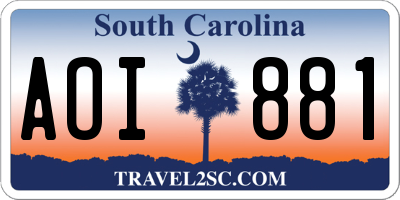 SC license plate AOI881