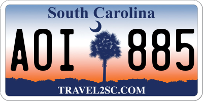 SC license plate AOI885