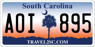 SC license plate AOI895