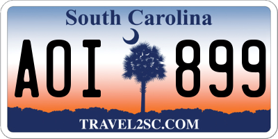 SC license plate AOI899