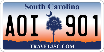 SC license plate AOI901