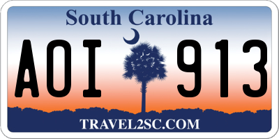 SC license plate AOI913