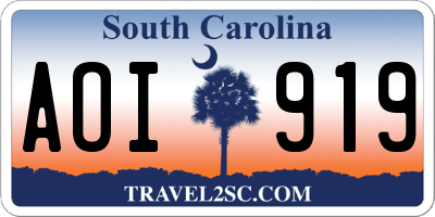 SC license plate AOI919
