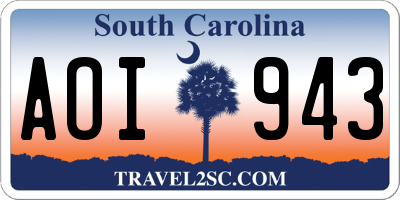 SC license plate AOI943