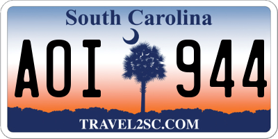 SC license plate AOI944
