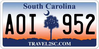 SC license plate AOI952