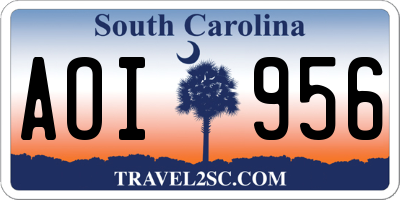 SC license plate AOI956
