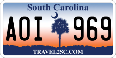 SC license plate AOI969
