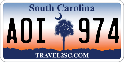 SC license plate AOI974