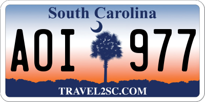 SC license plate AOI977