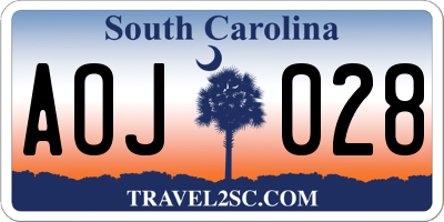 SC license plate AOJ028