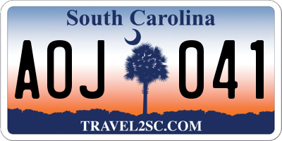 SC license plate AOJ041