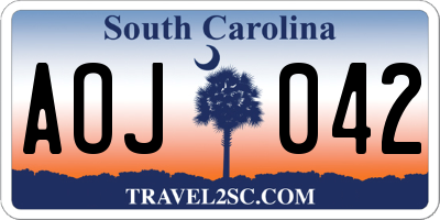 SC license plate AOJ042