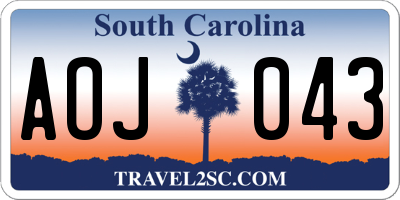 SC license plate AOJ043