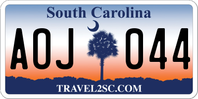 SC license plate AOJ044