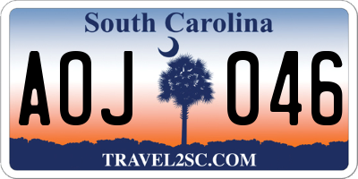 SC license plate AOJ046