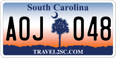 SC license plate AOJ048