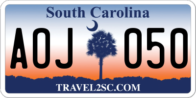 SC license plate AOJ050