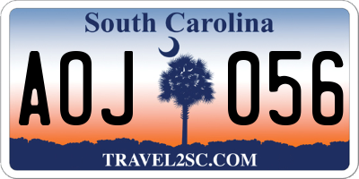 SC license plate AOJ056