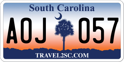 SC license plate AOJ057