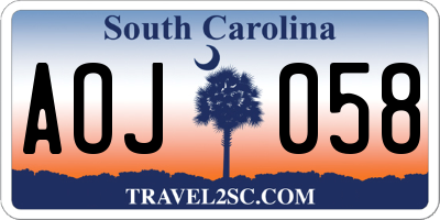 SC license plate AOJ058