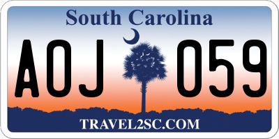 SC license plate AOJ059