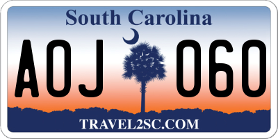 SC license plate AOJ060
