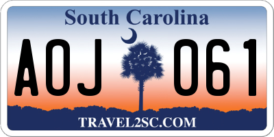 SC license plate AOJ061