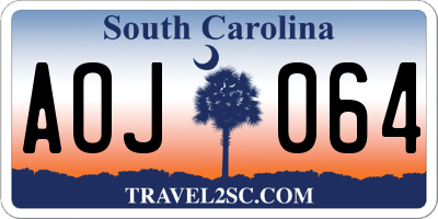 SC license plate AOJ064