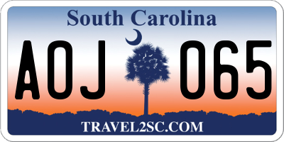 SC license plate AOJ065